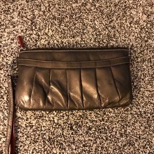 Large wristlet/wallet bronze and red colors